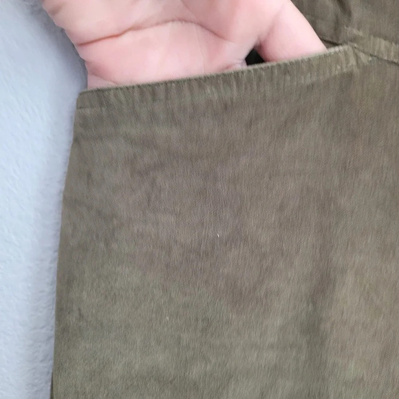 Peruvian Connection Women's Velveteen Cropped Legs Jeans 6 Green Cotton Crop - Picture 7 of 13